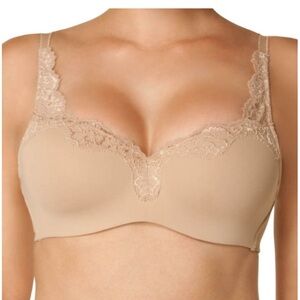 Le Mystere Lace‎ Tisha Lace Bra Natural 34DDD Demi Underwire Lace Nude